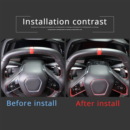 Forged Real Carbon fiber Steering Wheel Base Trim Cover For Corvette C8 Z06 20+ 4