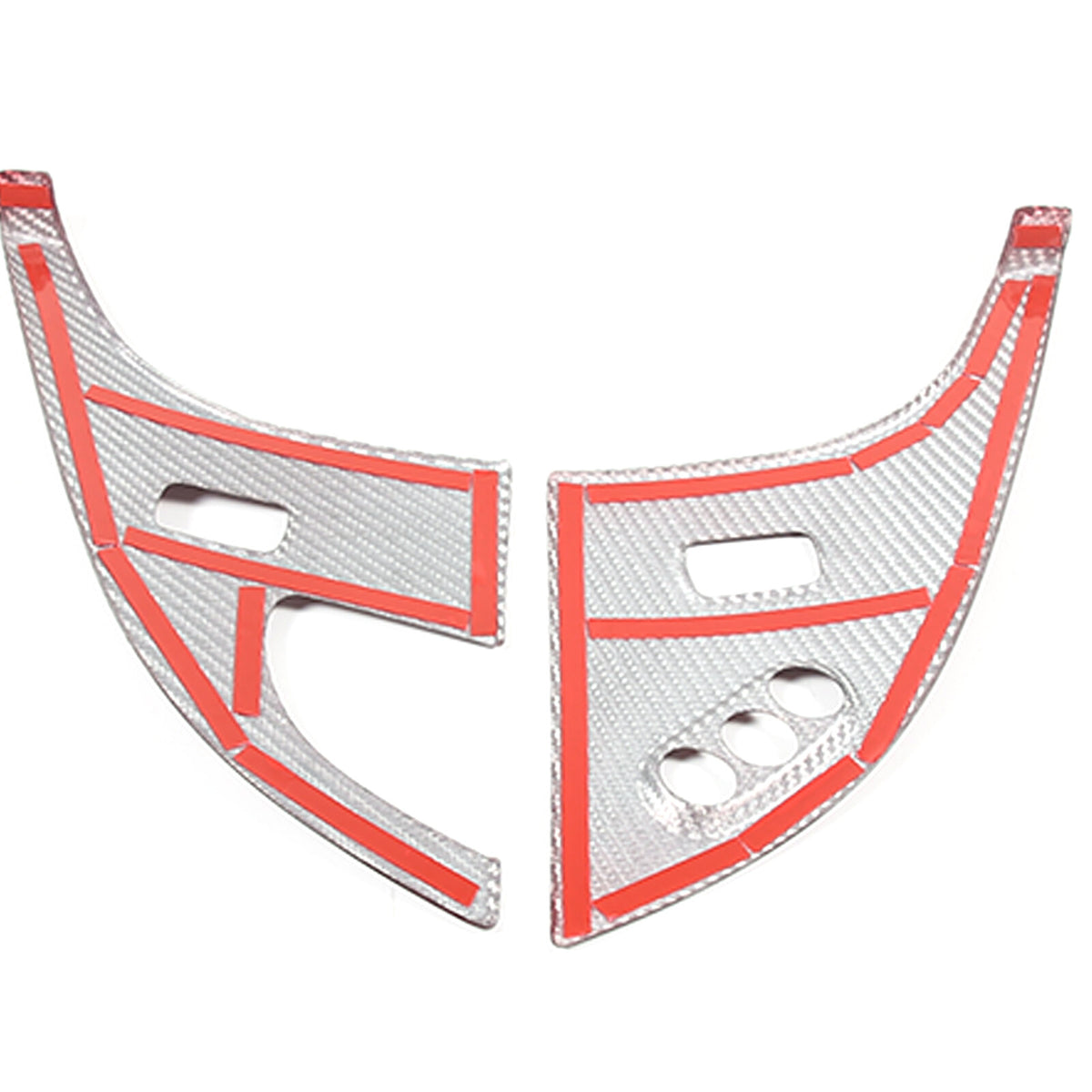 Red Real Carbon Fiber Interior Door Lock Panel Trim For Corvette C6 2005-2013 11