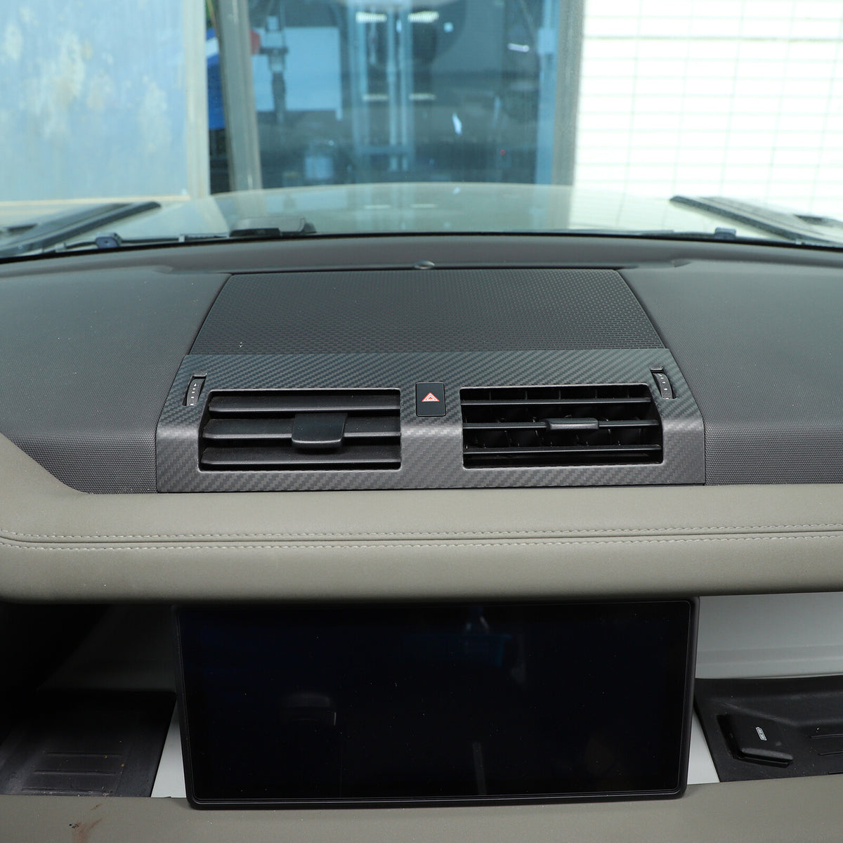 Matte Real Carbon Fiber Center Console Air Vent Trim For LR Defender 20-24 US 9