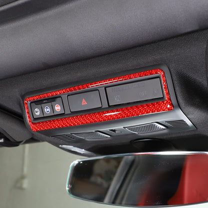 Red Soft Carbon Fiber Interior Decor Trim Kit Cover Set For Corvette C8 20-25 48