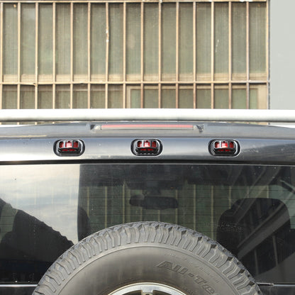 Piano Black Front & Rear Roof Light Guard Cover Trim Set For Hummer H2 03-09 US 21