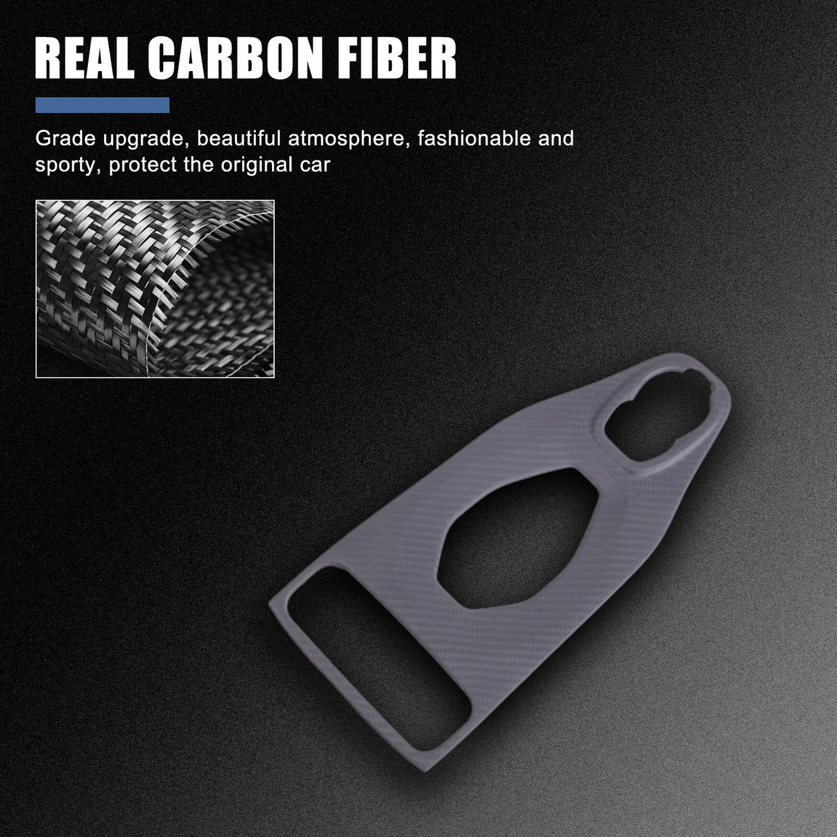 Matte Real Carbon Fiber Center Gear Shift Cover Trim For Lotus EMIRA V6 AT 21-25 7