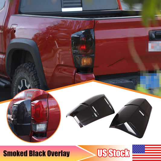 Smoked Blackout Tail Light Lamp Cover Bezel Overlay Trim For Toyota Tacoma 16-22 1