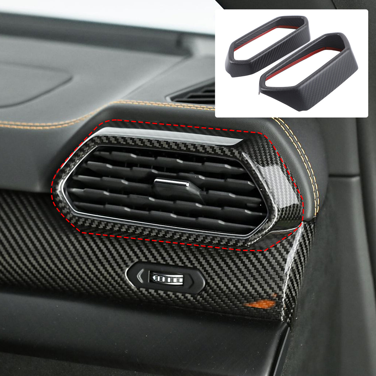 Matte Real Dry Carbon Fiber Side Air Outlet Trim For Lamborghini URUS 2018-23 10