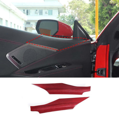 Red Real Carbon Fiber Full Interior Set Decor Trim Kit for Corvette C8 20-25 104