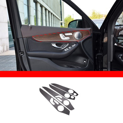 Carbon Fiber Door Panel Trim Cover Strip For Mercedes Benz C Class W205 2014-20 5