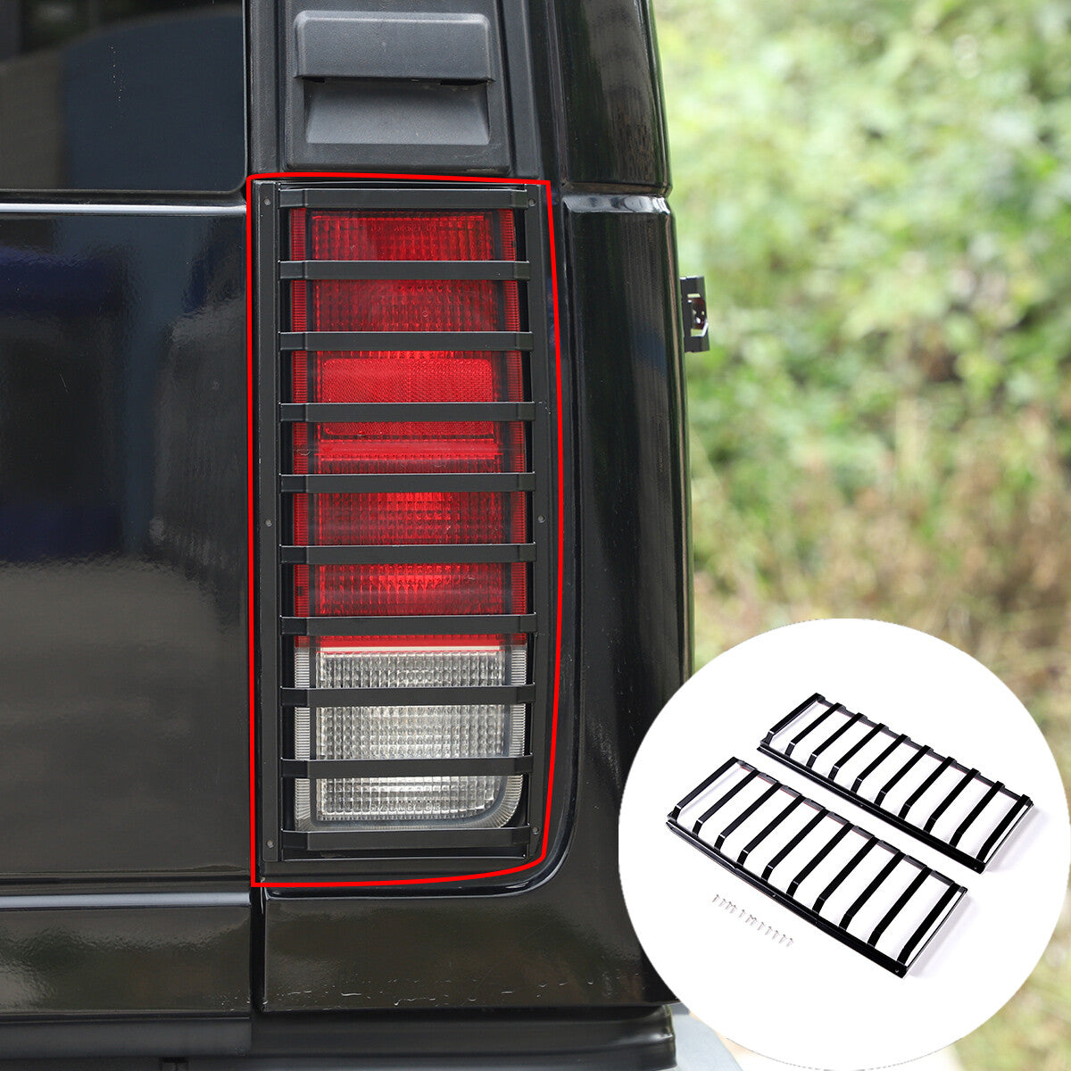 Carbon Steel Rear Tail Light Guard Cover Trim For Hummer H2 03-09 US 1