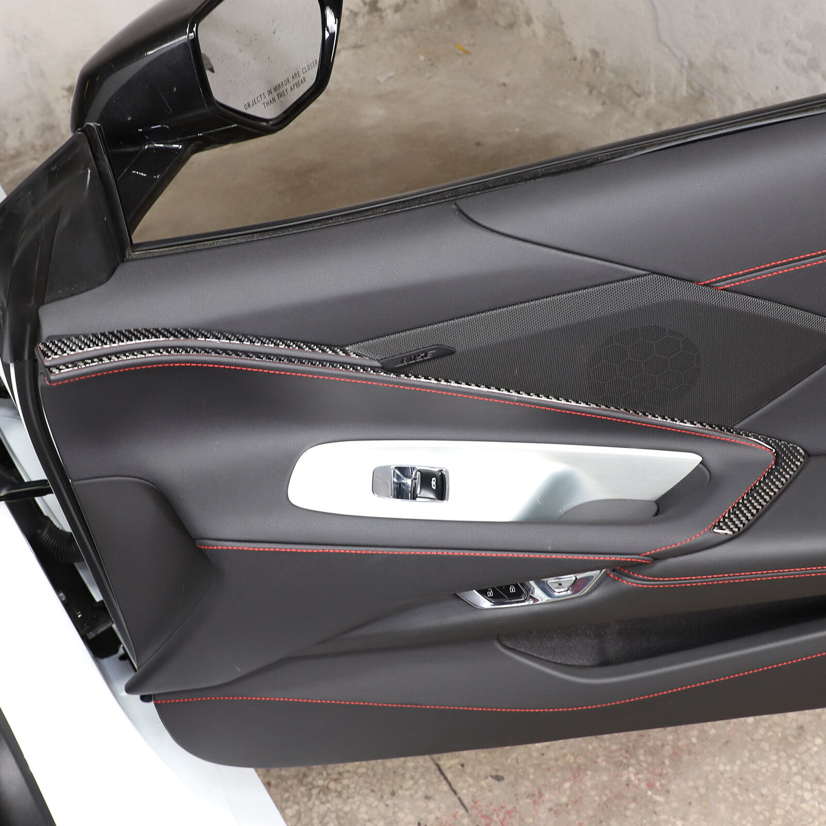 Real Carbon Fiber Interior Inner Door Strip Trim Cover For Corvette C8 2020-2026 4