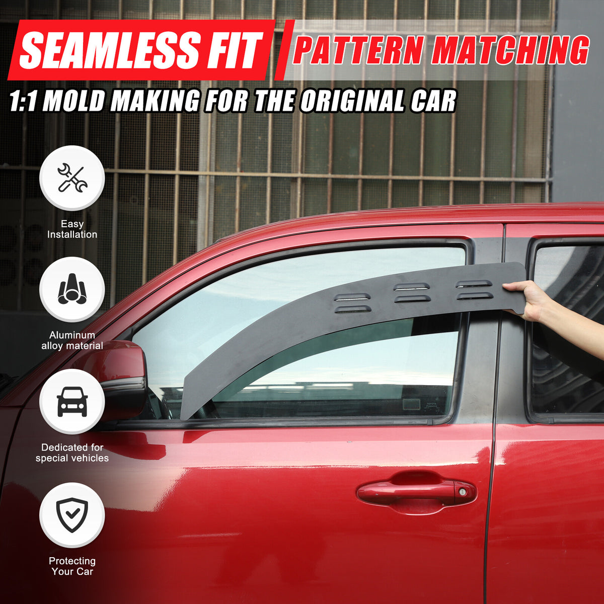 Alloy Rear Window Ventilation Louver Shutter Trim For Toyota Tacoma 16-22 US 5