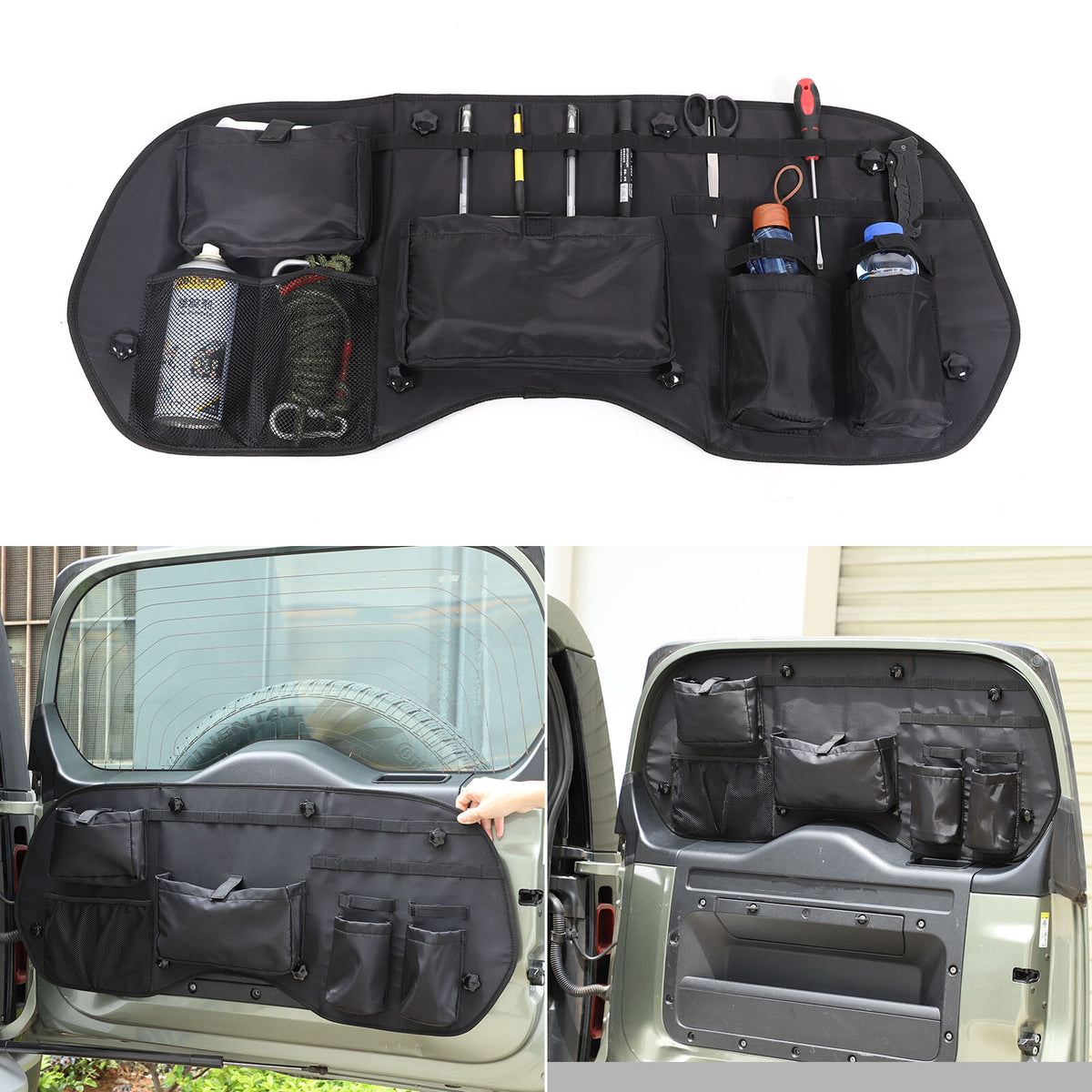 Tailgate Window Tactical Molle Storage Bag Pouch For Land Rover Defender 2020-24 3