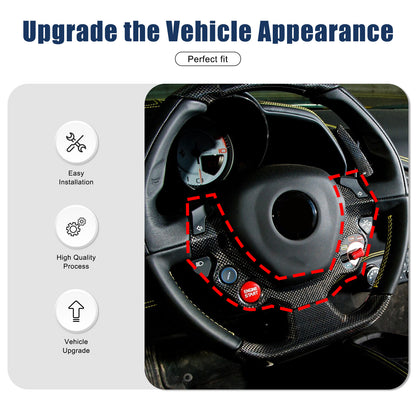 Real Carbon Fiber Steering Wheel Button Frame Trim For Ferrari 458 2011-16 15