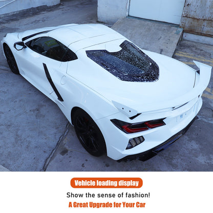 ABS Carbon Fiber Rear Hood Wash Waterproof Trim Cover For Corvette C8 2020+ 19