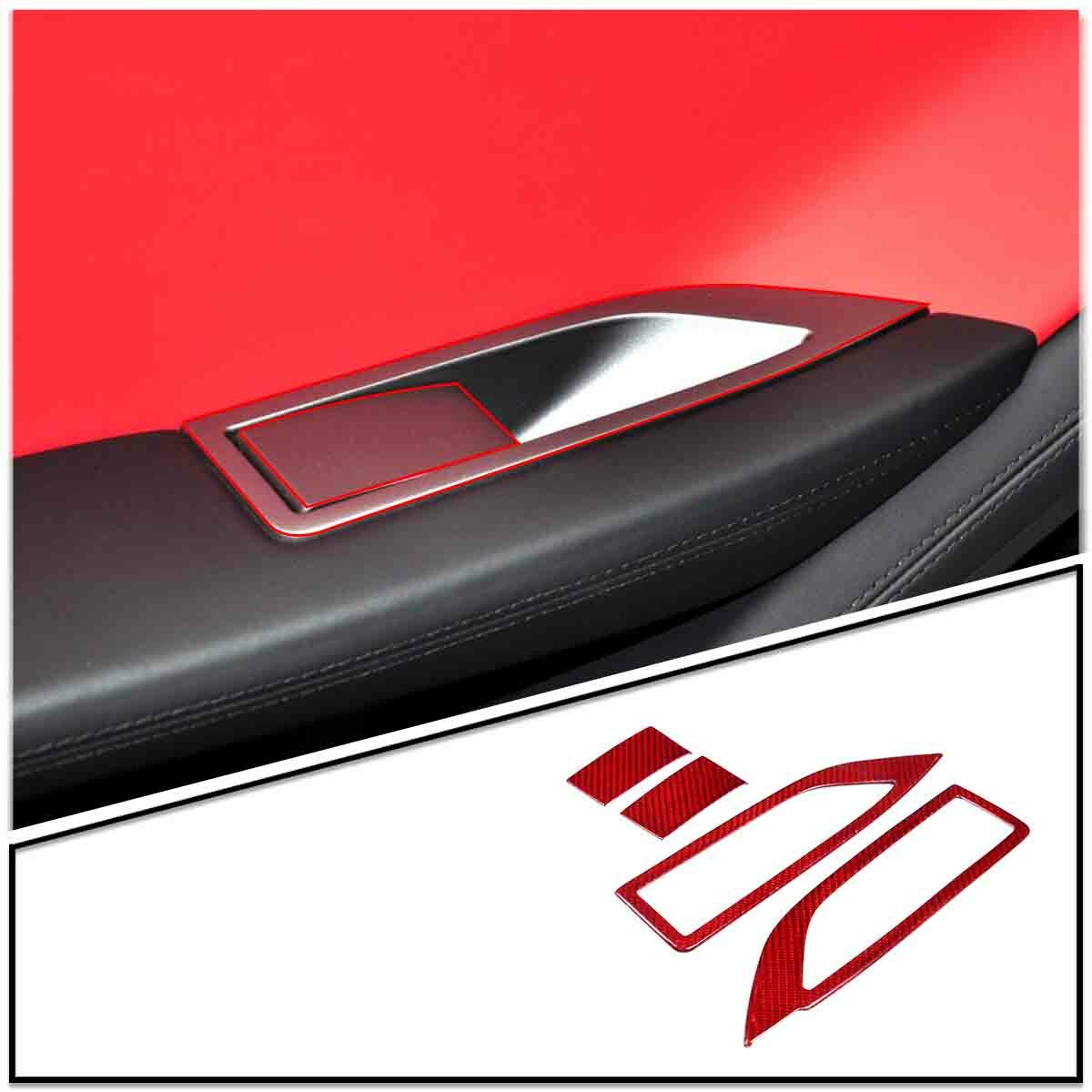 Red Real Carbon Fiber Center Interior Set Cover Trim Kit For Ferrari 458 2011-16 38