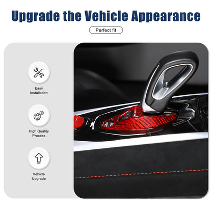 Red Real Carbon Fiber Console Gear Base Cover Trim For Lotus Emira V6 I4 2023-25 9