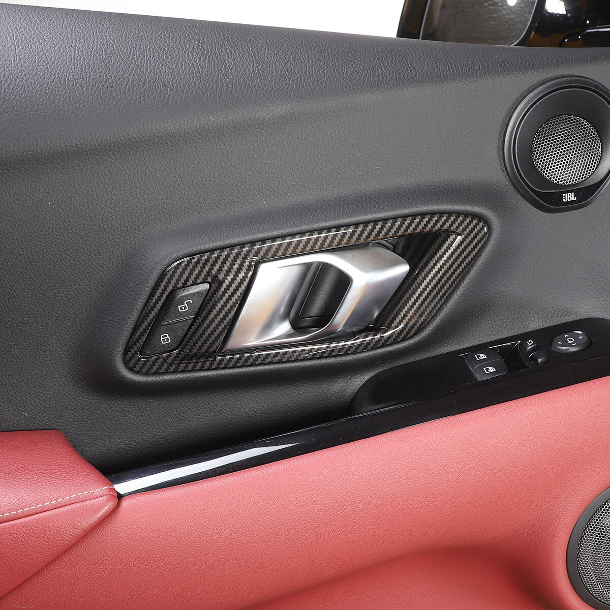 4pcs Carbon Fiber ABS Window Lift & Door handle Cover Trim For Supra A90 19-24 9