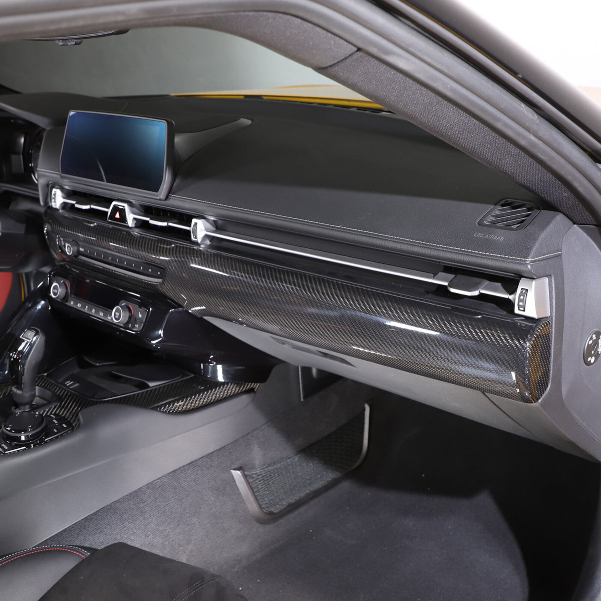 Real Carbon Fiber Center Console Dashboard Panel Trim For Toyota Supra 2019-24 13