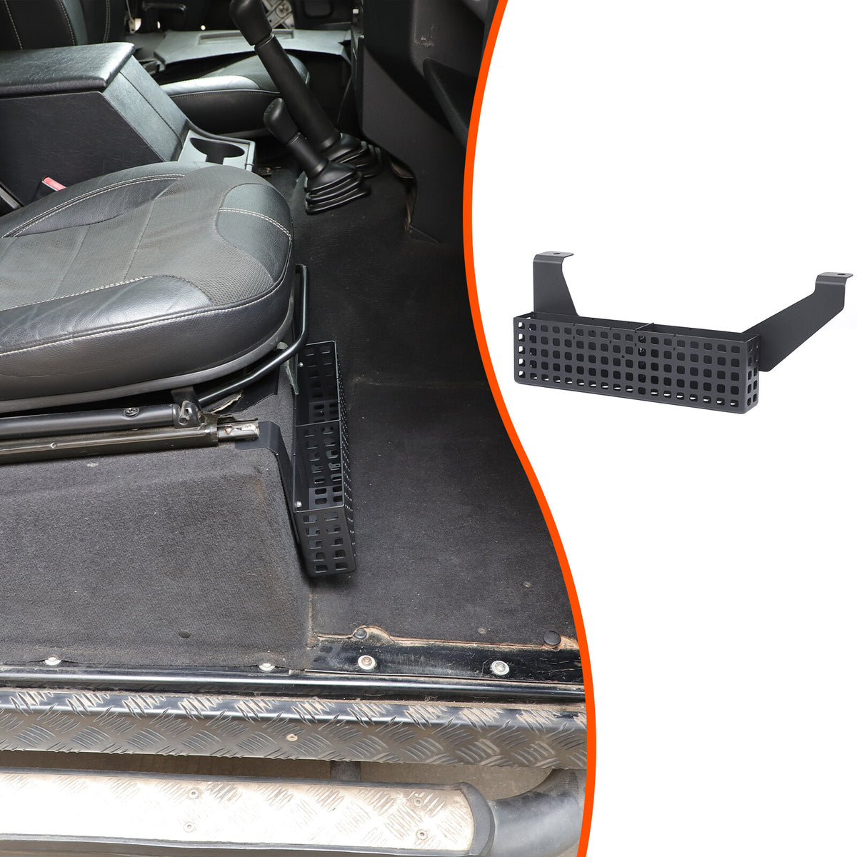 Aluminum Alloy Under Seat Storage Basket Tray For Land Rover Defender L316 04-18 9