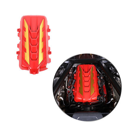 Orange Engine Bay Panel Cover Trim in Edge Yellow For Corvette C8 2020-25 8