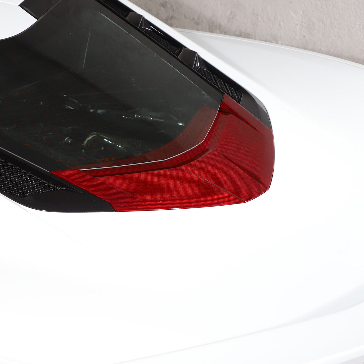 Red Real Carbon Fiber Rear Window Lower Trim For Corvette C8 Coupe 2020-26 US 7