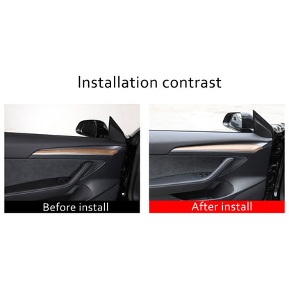 Pear Wood Grain ABS Interior Door Panel Trim For Tesla Model 3/Y 2021-2022 13