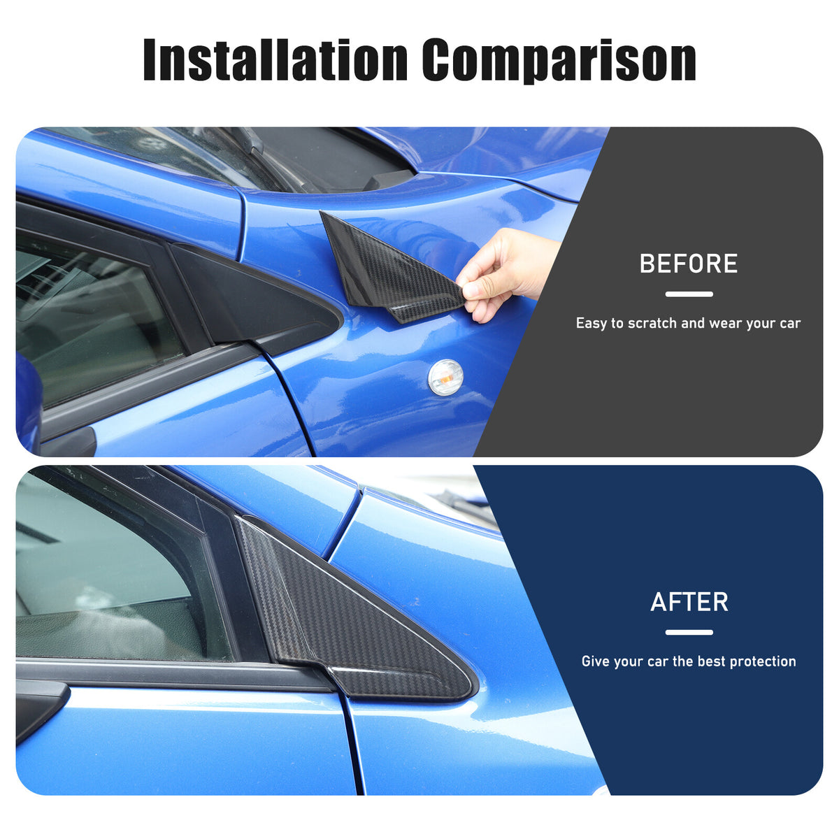 Real Carbon Fiber A Pillar Corner Triangle Cover Trim For Subaru WRX STI VB 22+ 4