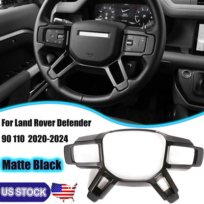 Matte Black Steering Wheel Frame Trim For Land Rover Defender 90 110 2020-23 US 1