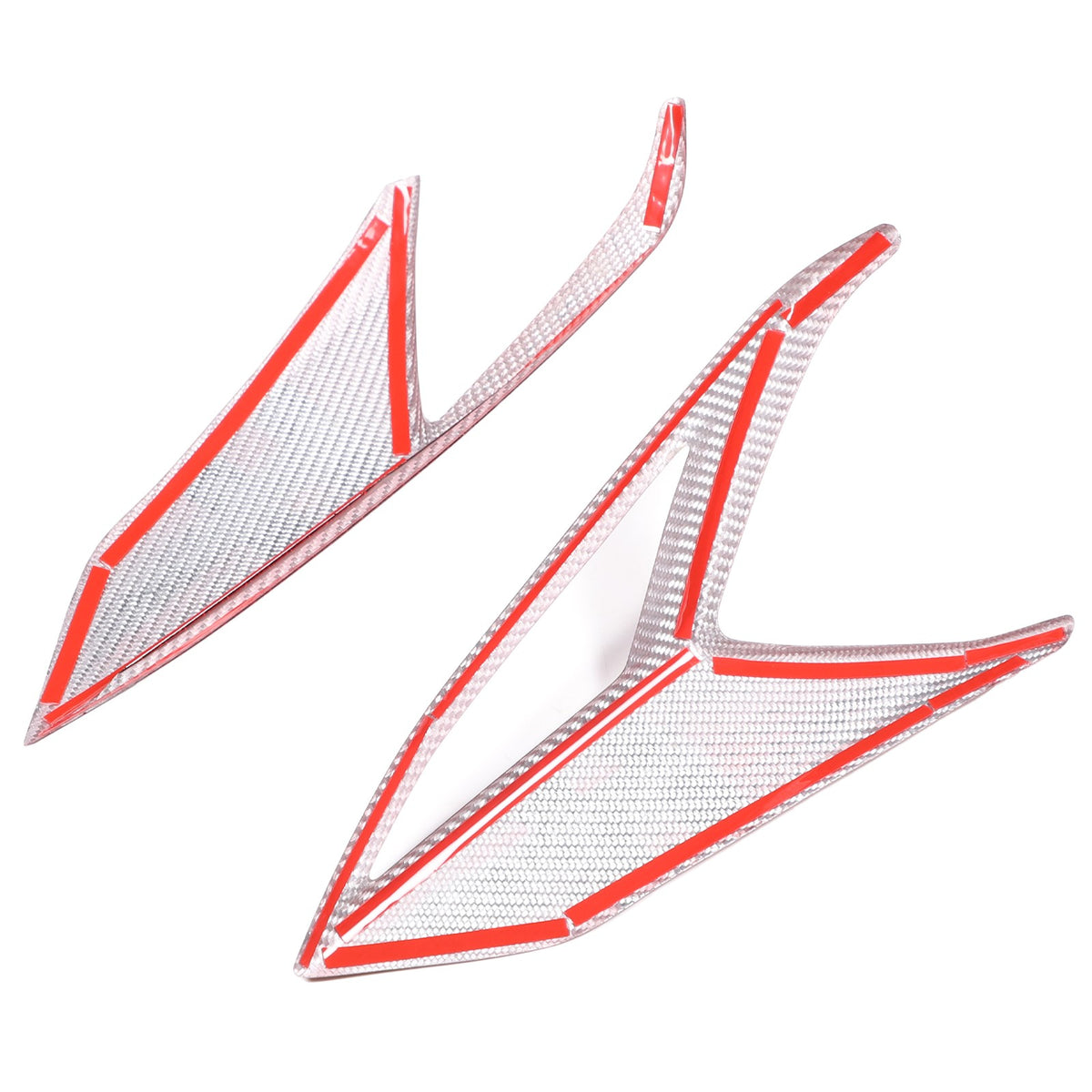 Red Real Carbon Fiber Rear Tail Light Side Trim For Corvette C8 2020+ 19