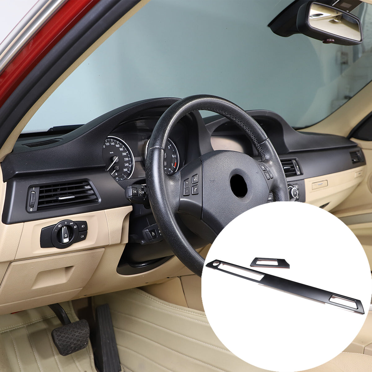 Matte Black Interior Center Dashboard Panel trim For BMW 3 Series E90 E92 05-12 18