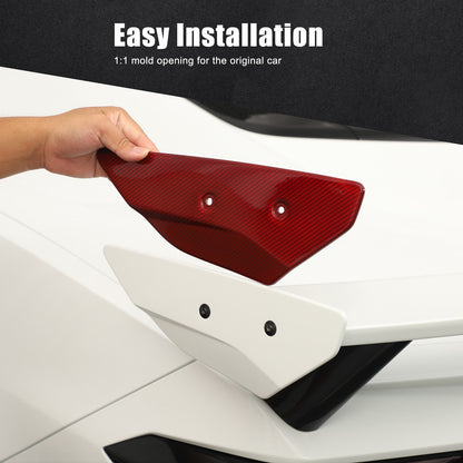 Replacement Red Real Carbon Fiber Rear Spoiler Panel Trim For Corvette C8 2020+ 10