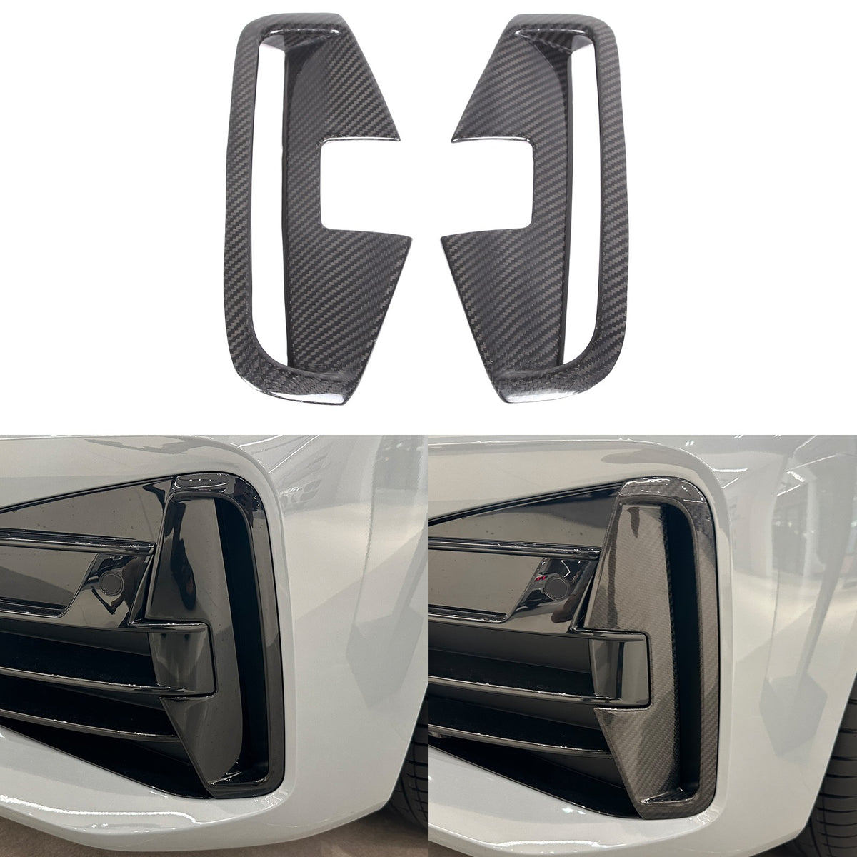 Real Carbon Fiber Front Fog Light Lamp Trim Cover For BMW BMW 4 Series 2022 20