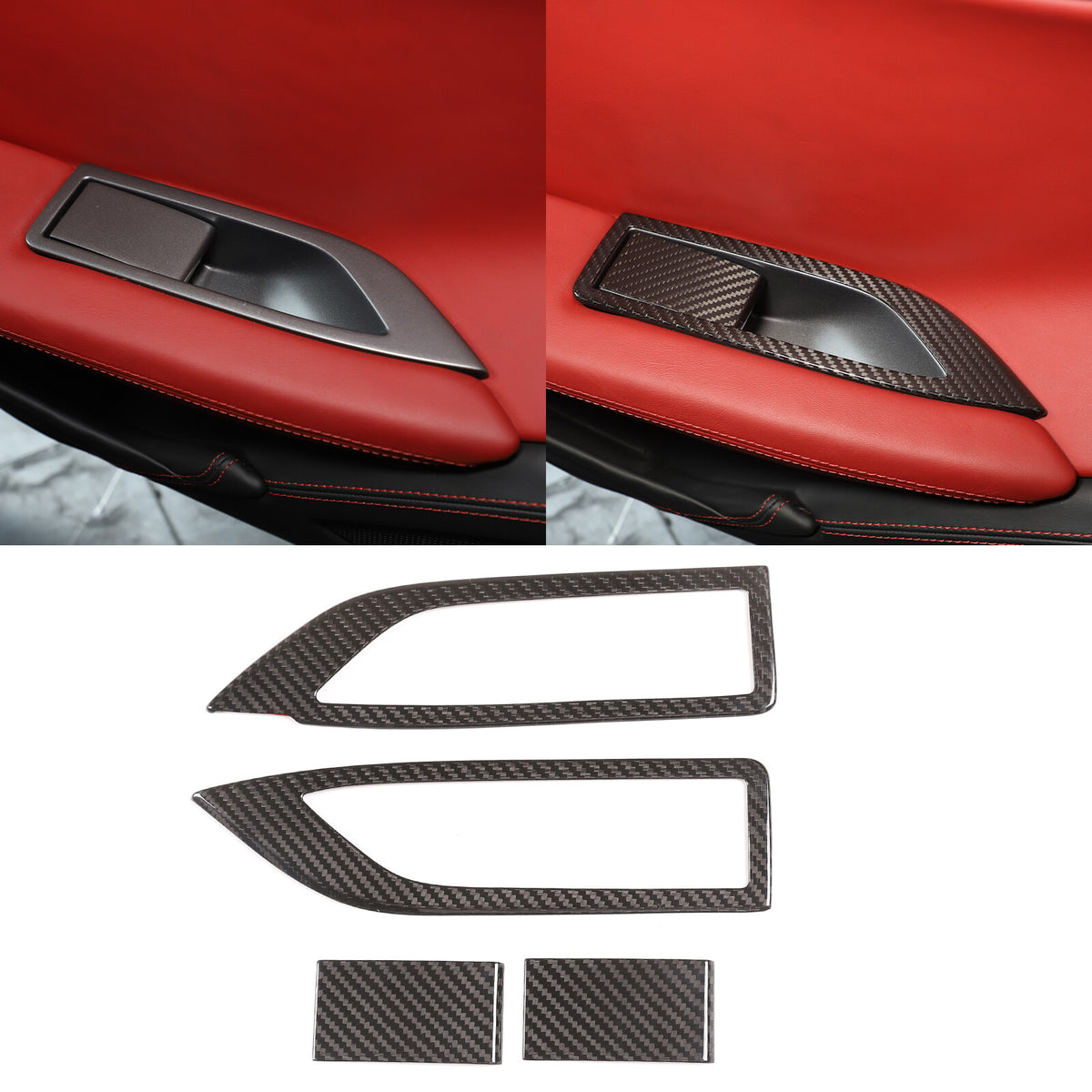 Carbon Fiber Inner Door Handle Frame Trim Cover for Ferrari 458 2011-2016 1