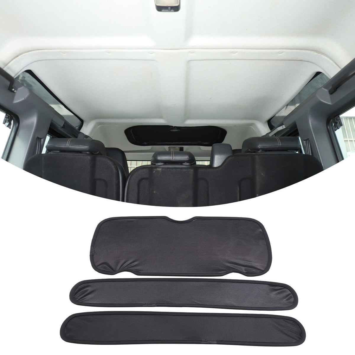Black Memory Steel Sunroof Sunshade Cover For Land Rover Defender 2004-2018 10