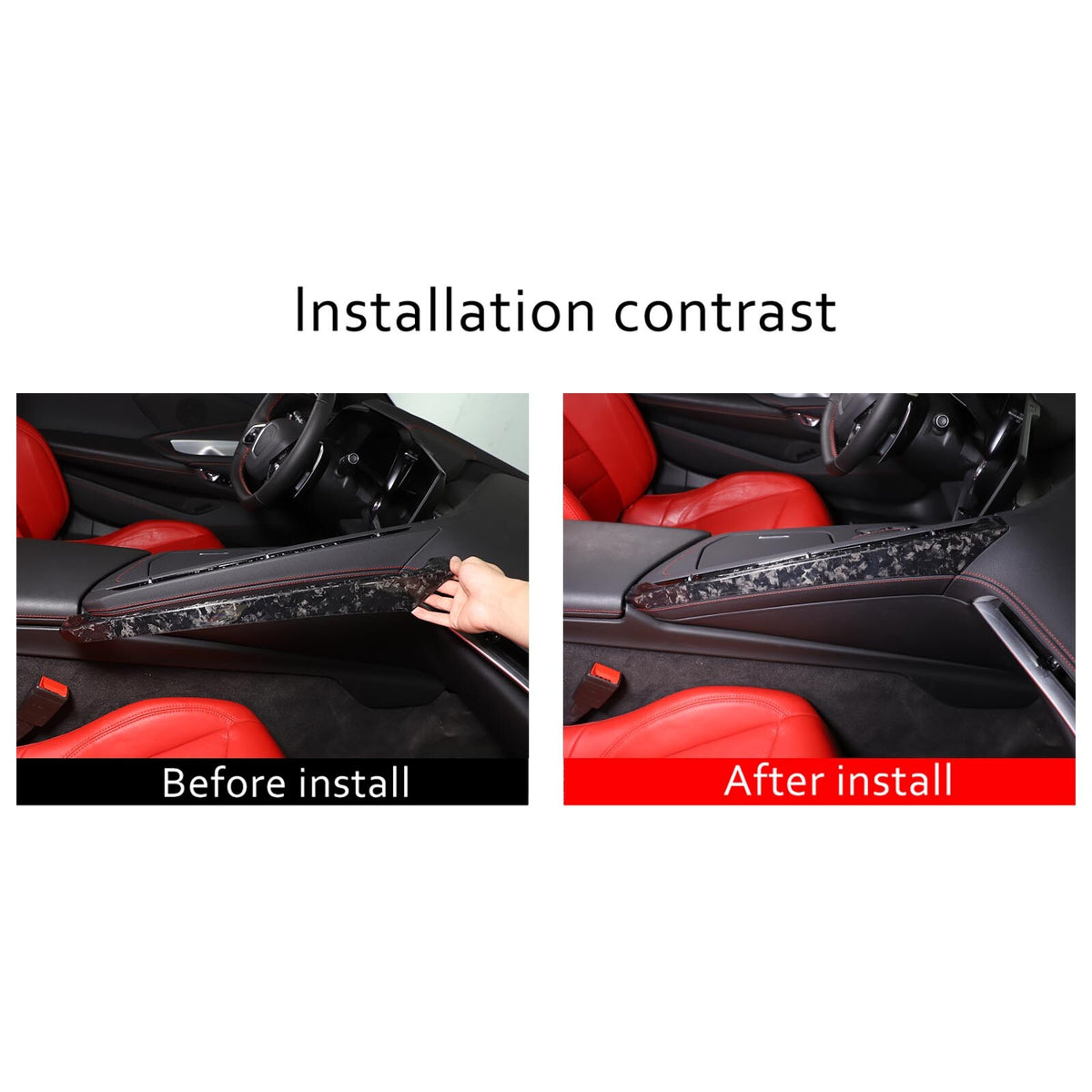 Forged Carbon Fiber Center Console Passenger Side Trim For Corvette C8 2020-25 4