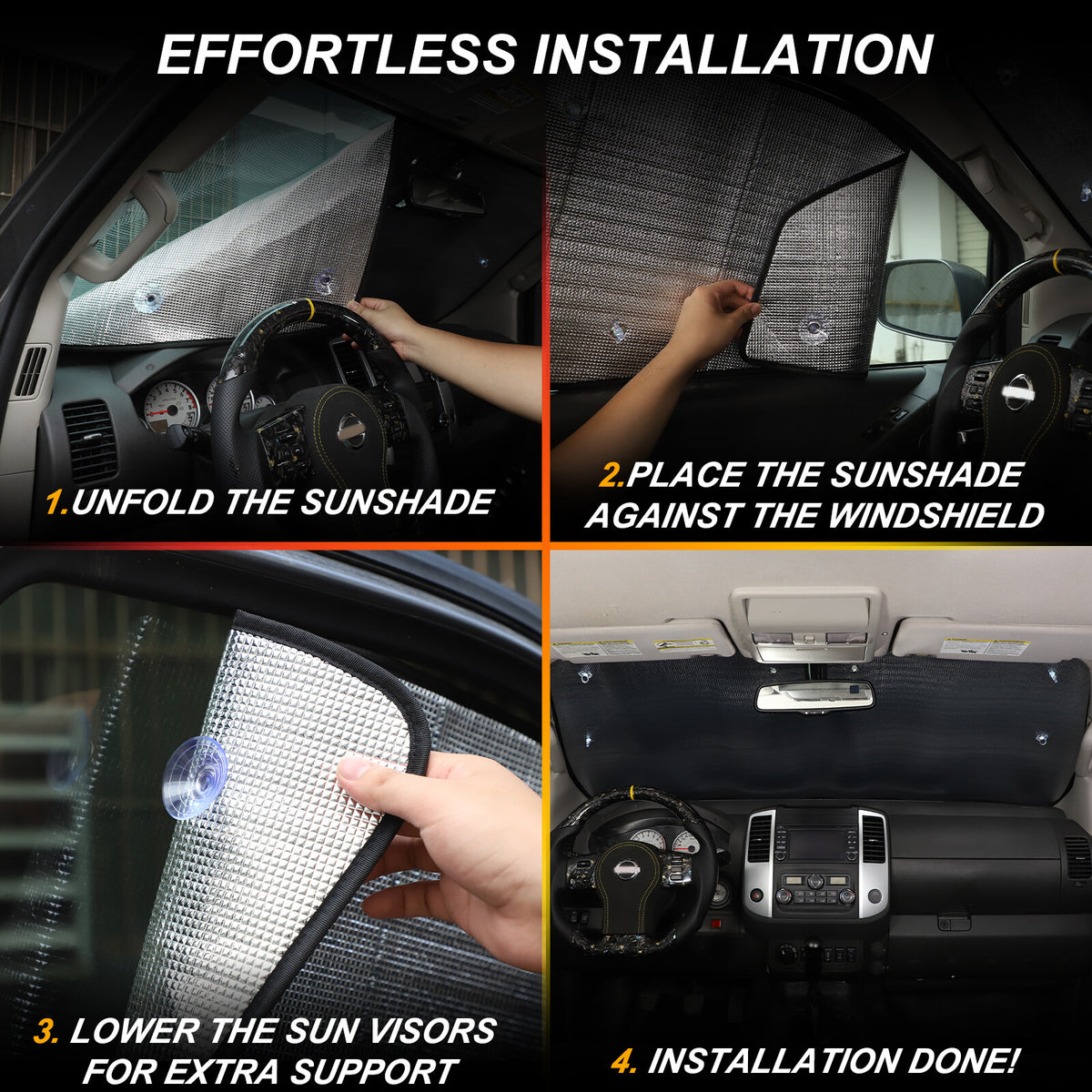 Car Sun Shade Windshield Window Cover For Nissan Frontier King Cab 13-21 US 20
