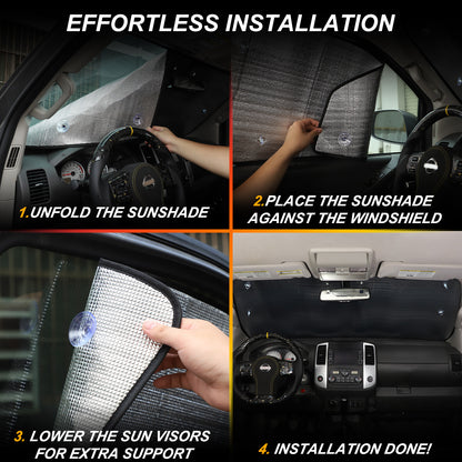 Car Sun Shade Windshield Window Cover For Nissan Frontier King Cab 13-21 US 20