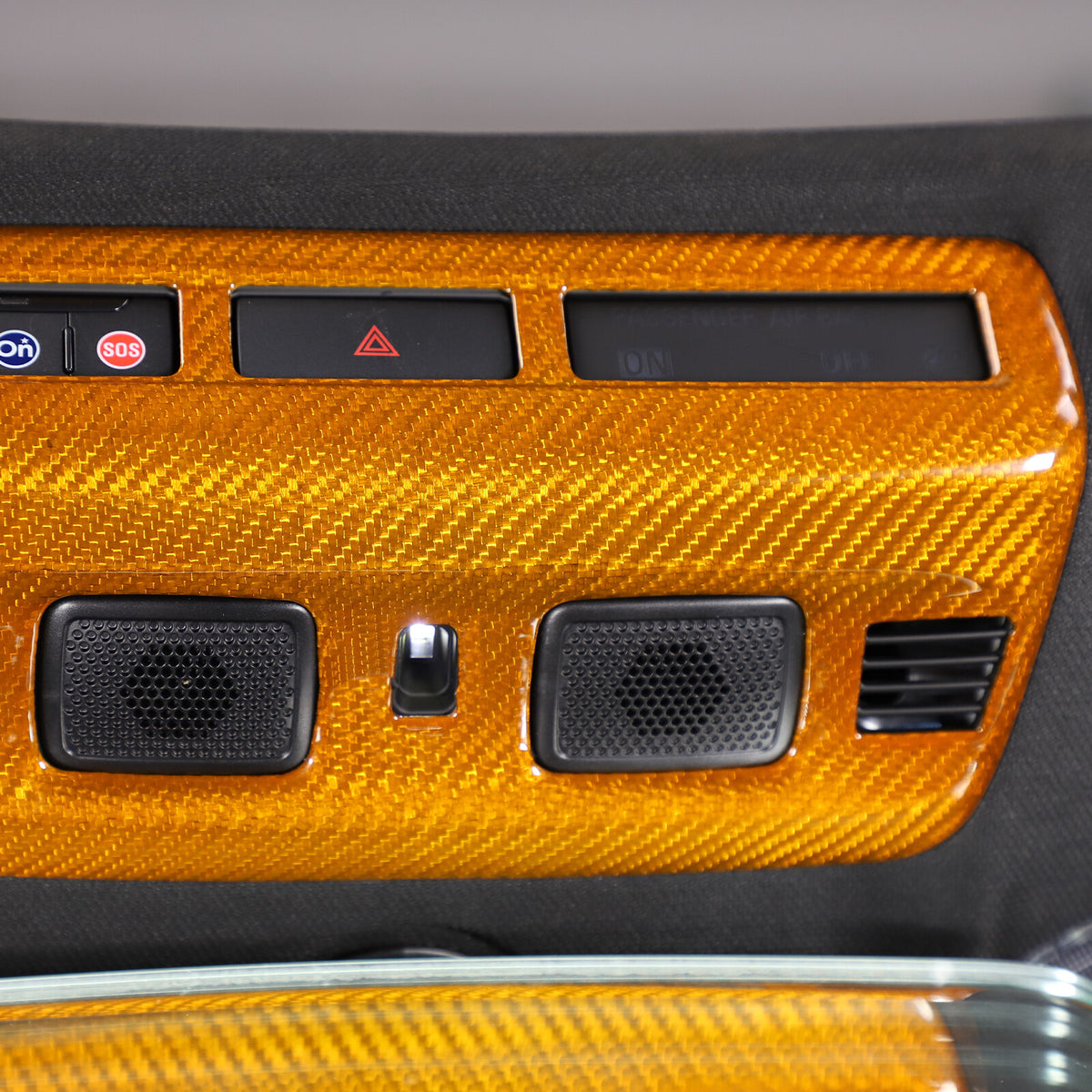 Yellow Carbon fiber Roof Reading Light Panel Trim For Corvette C8 2020-26 4