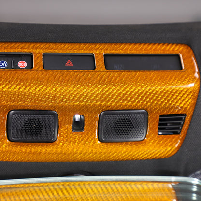 Yellow Carbon fiber Roof Reading Light Panel Trim For Corvette C8 2020-26 4