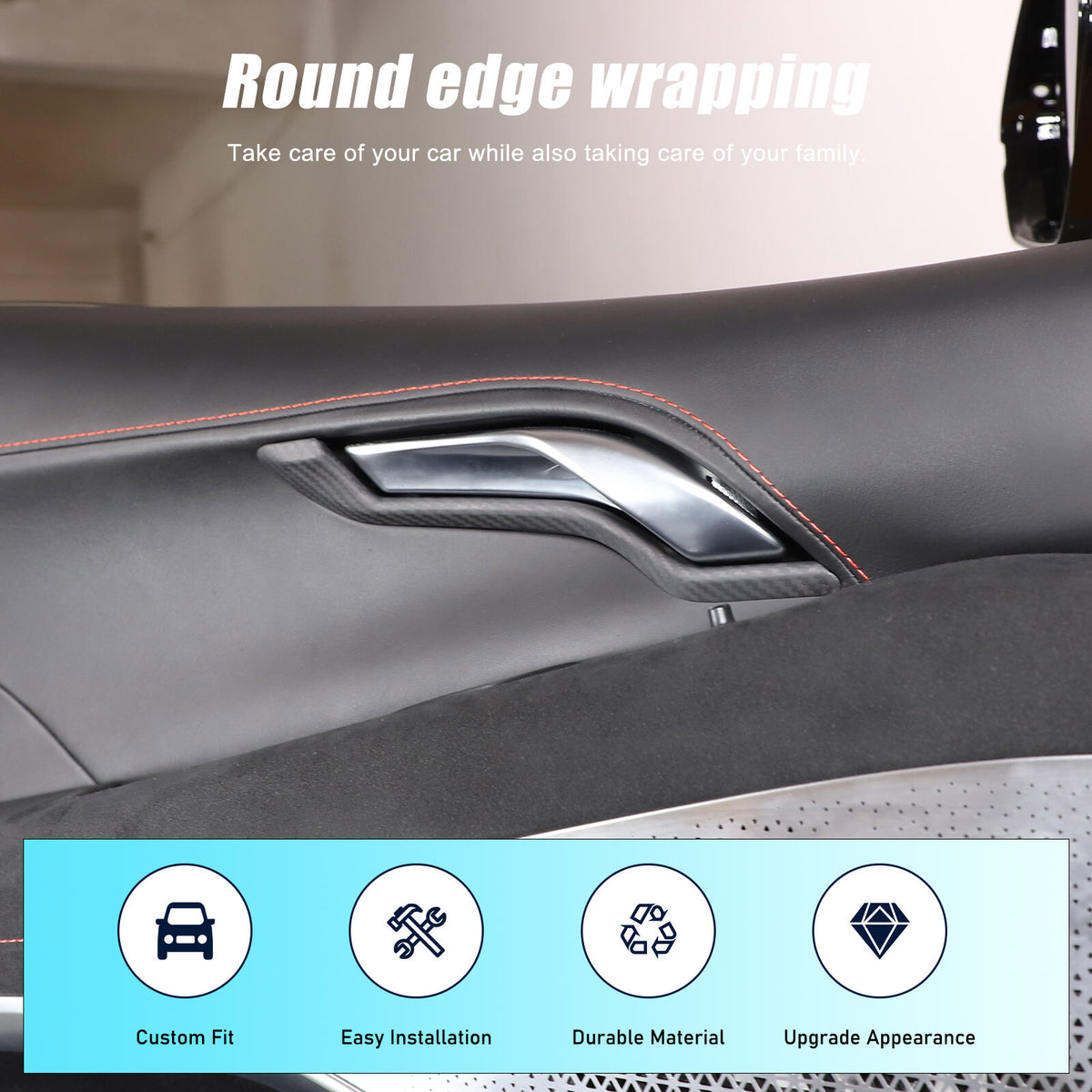 Matte Real Carbon Fiber Interior Door Handle Cover Trim For Lotus EMIRA 2021-25 3