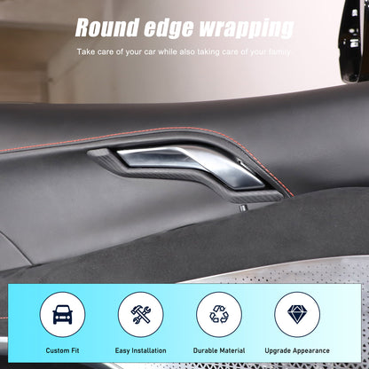 Matte Real Carbon Fiber Interior Door Handle Cover Trim For Lotus EMIRA 2021-25 3