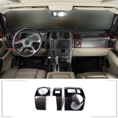 ABS Carbon Fiber Side Air Vent Outlet Cover Trim For Hummer H2 03-07 2
