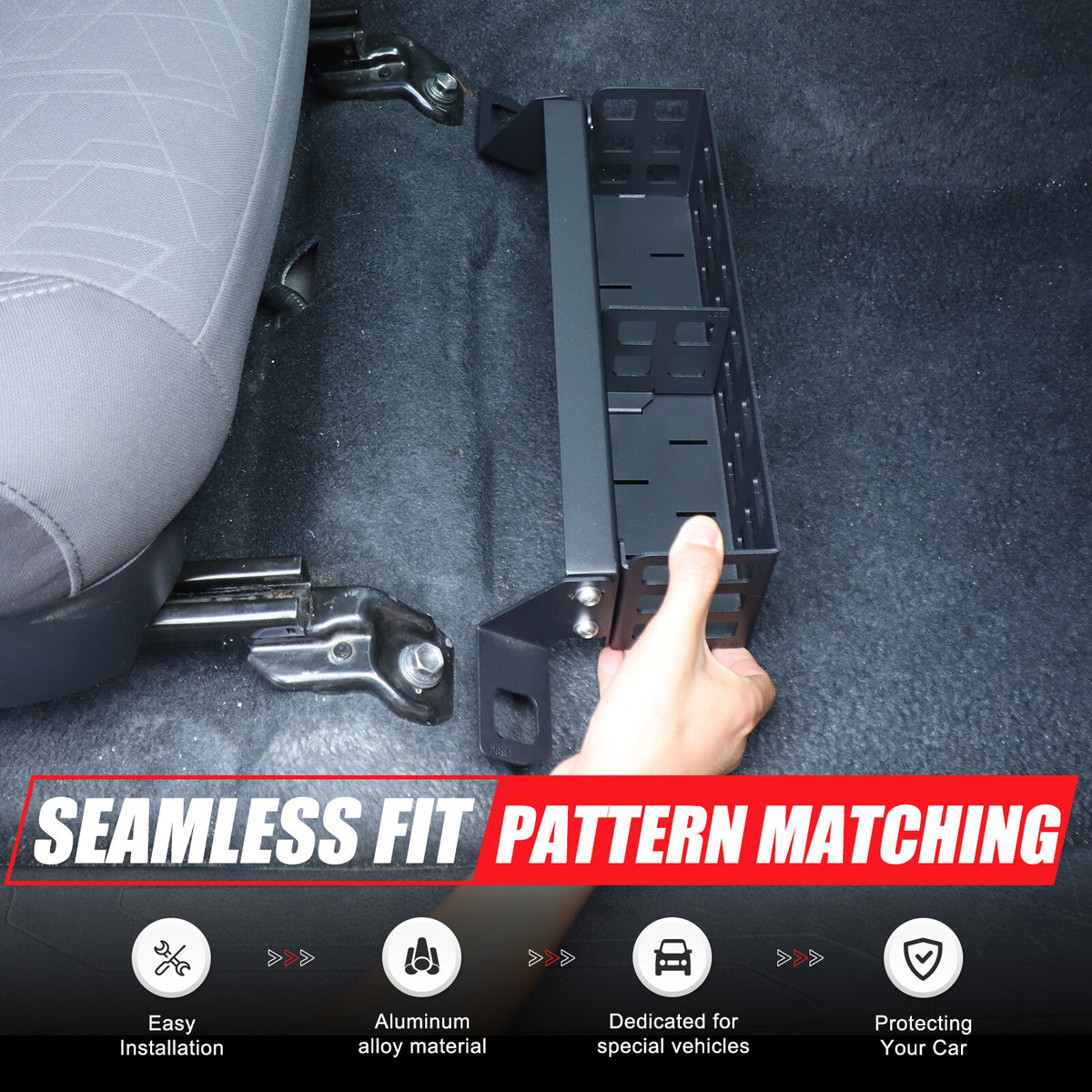 Aluminum Alloy Under Seat Storage Basket Tray For Toyota Tacoma 2016-2022 3