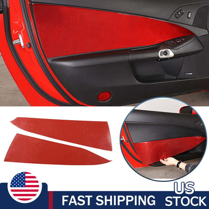 Red Carbon Fiber Interior Anti-kick Door Panel Sticker For Corvette C6 05-13 US 1