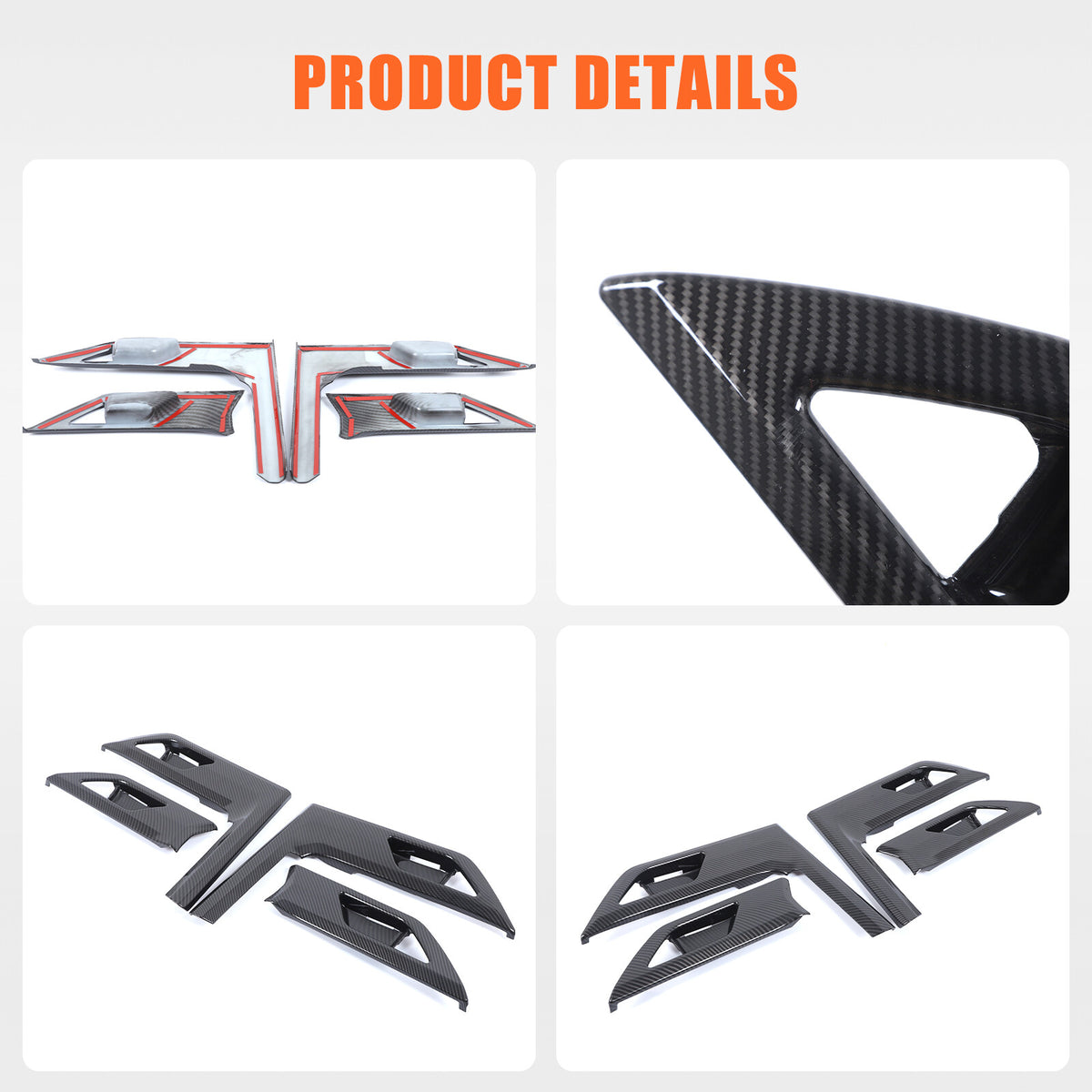 ABS Carbon Fiber Interior Door Bowl Panel Trim Cover For Lexus GX550 2025+ 10