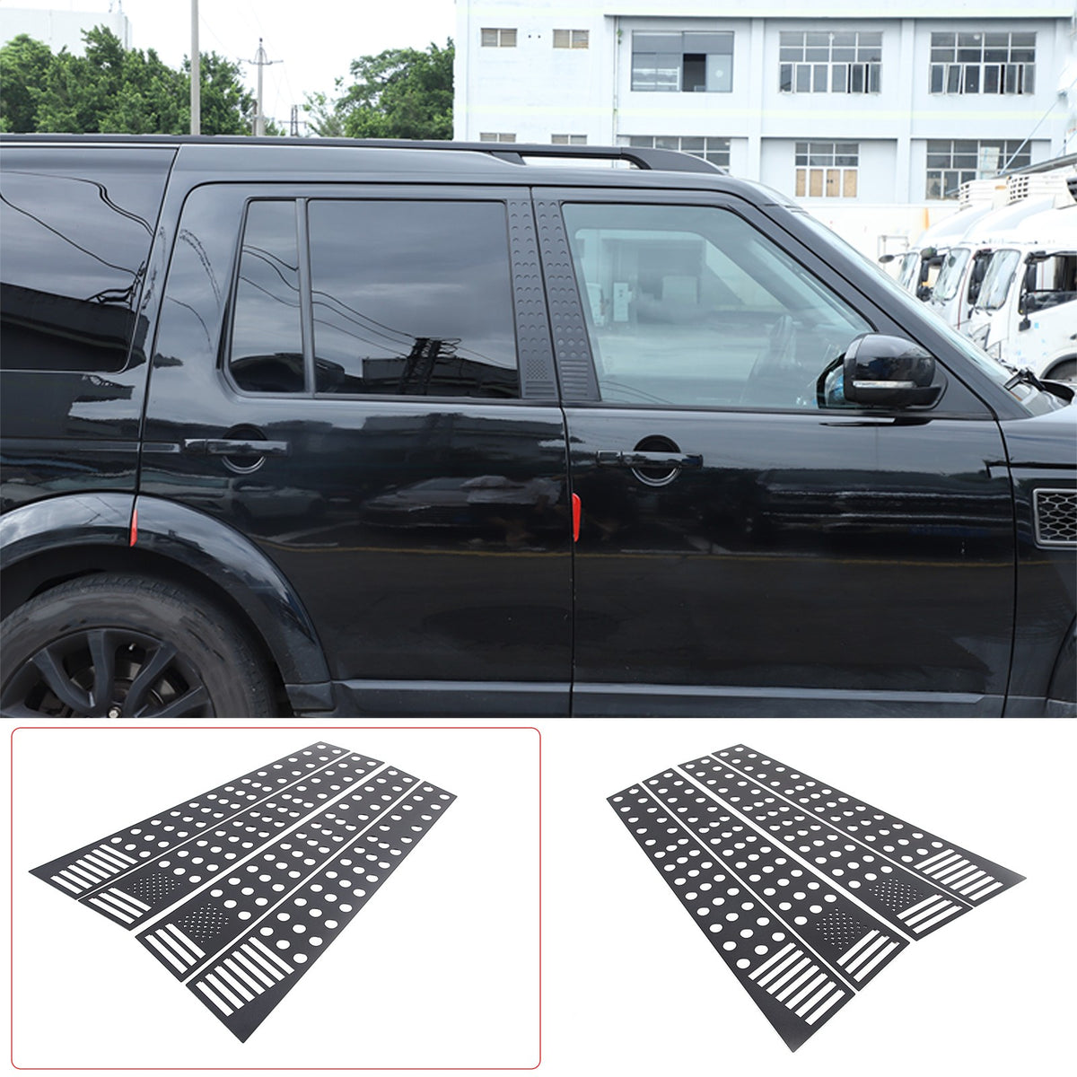 US Flag Alloy Window Center Pillar Trim For Land Rover Discovery 3/4 04-16 US 19