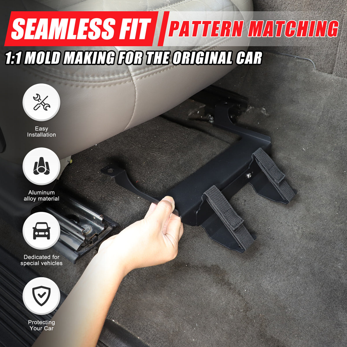 Black Alloy Passenger Seat Fire Extinguisher Bracket For Hummer H2 2003-2009 US 10