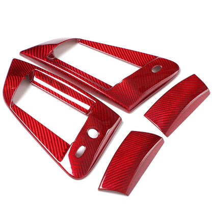 Red Real Carbon Fiber Door Handle Cover For Nissan 370Z Z34 2009-2019 3