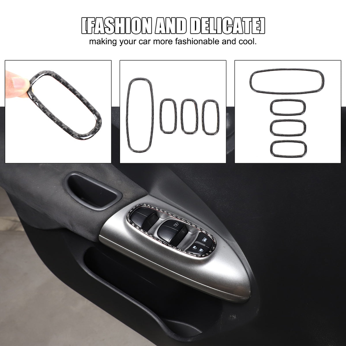 Soft Carbon Fiber Interior Center Console trim Sticker For Nissan Juke 2011-2019 133