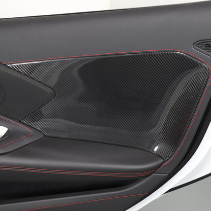 Real Carbon Fiber Interior Door Cover Trim Decoration for Corvette C8 2020-26 10