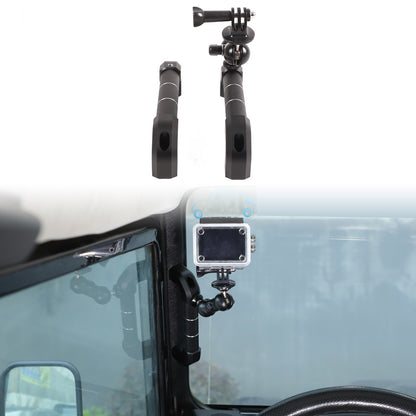 Black Aluminum A-Pillar Handle Cam Mount For Land Rover Defender L316 2004-2018 2
