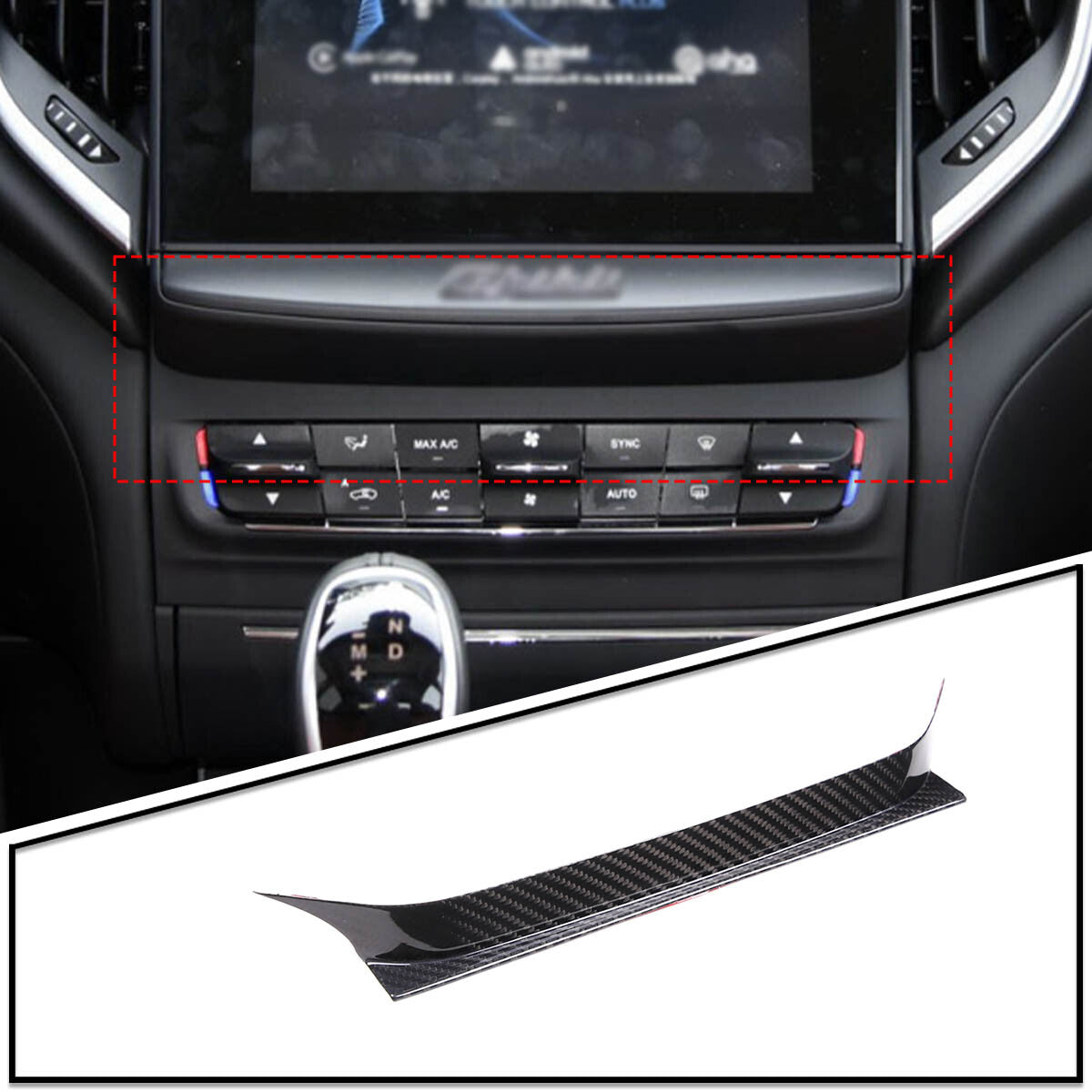 Carbon Fiber Air Condition Switch Panel Upper Trim For Maserati Ghibli 2014-15 1